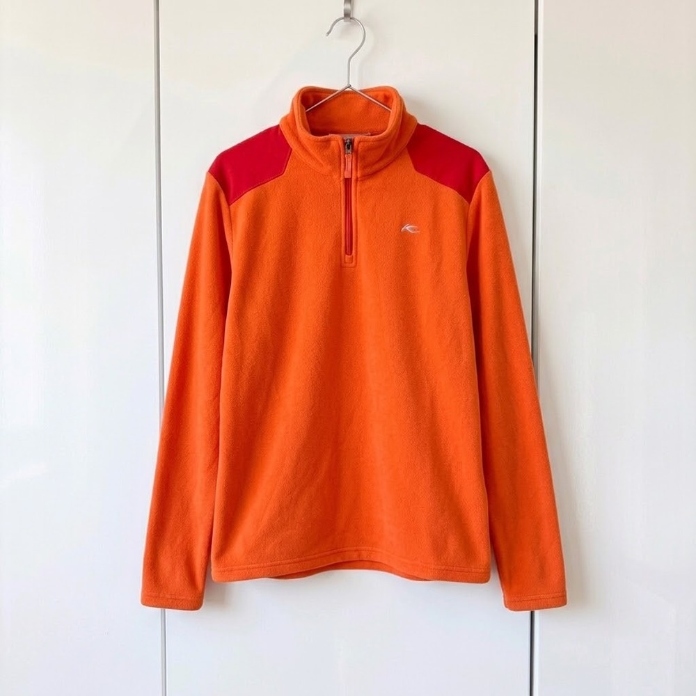KJUS Boys Orange Charger Half-Zip Fleece Midlayer Size 164 Ski